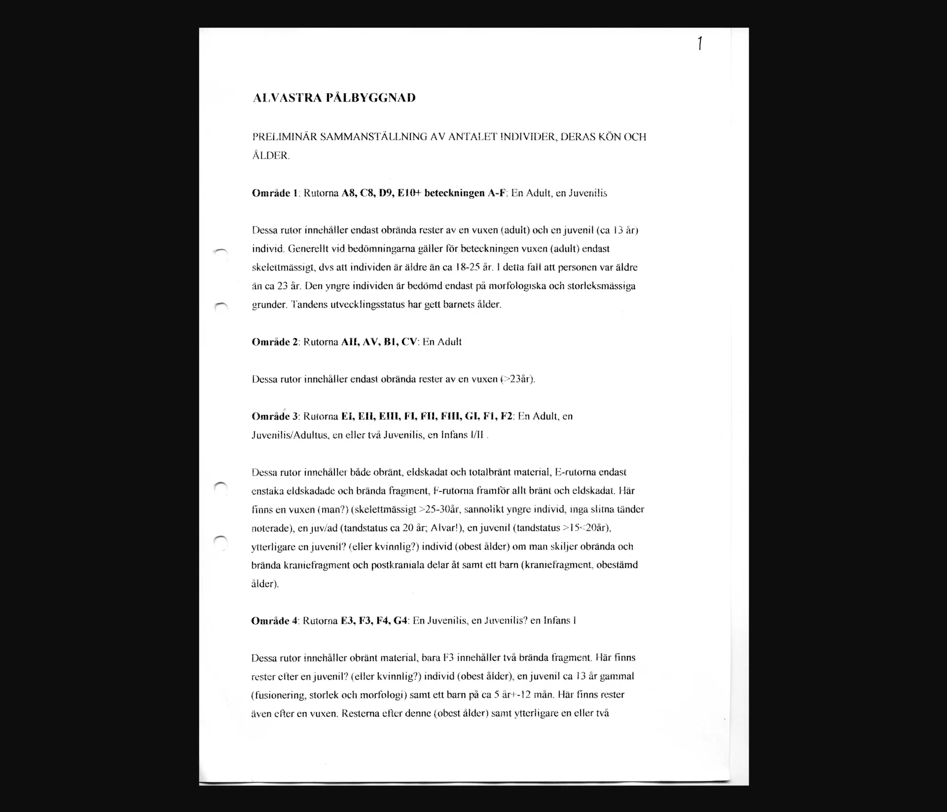 Image of written report