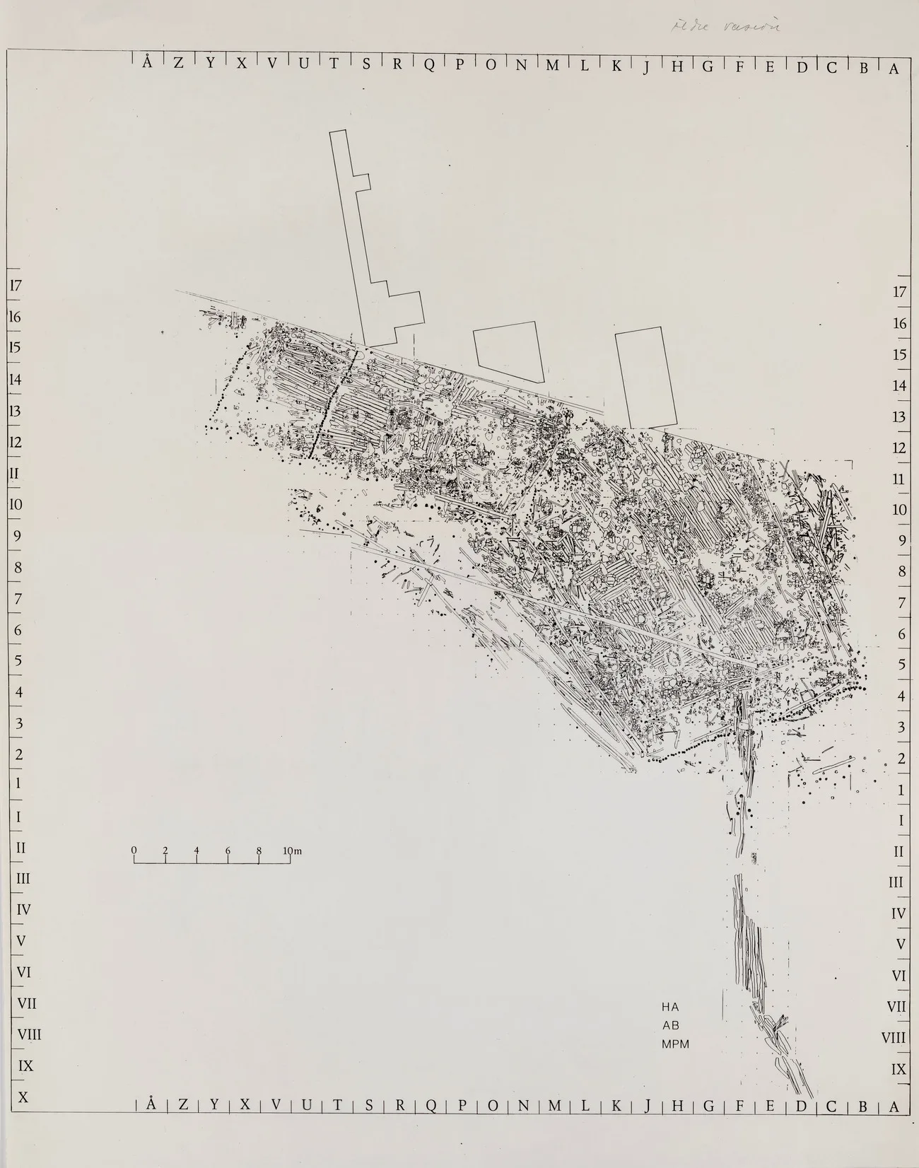 topographic map of an excavation site