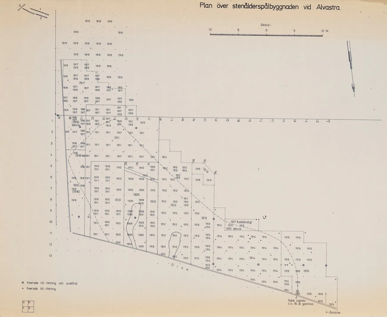 Paper document with field divisions