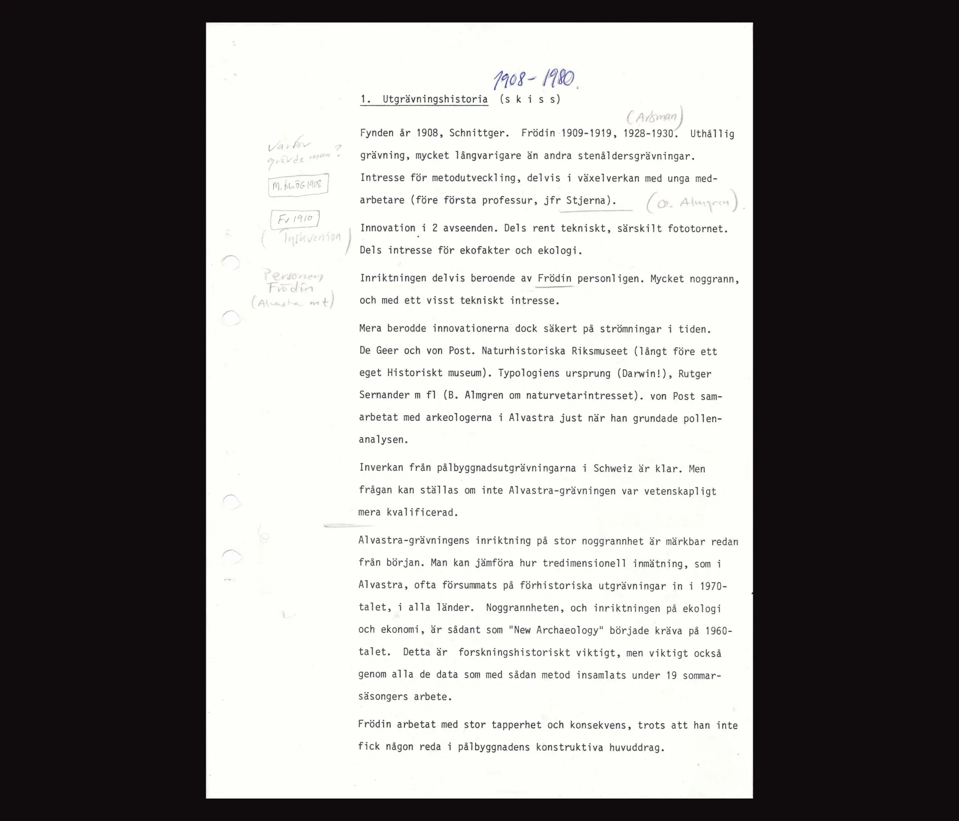 scanned image of an archaeological report