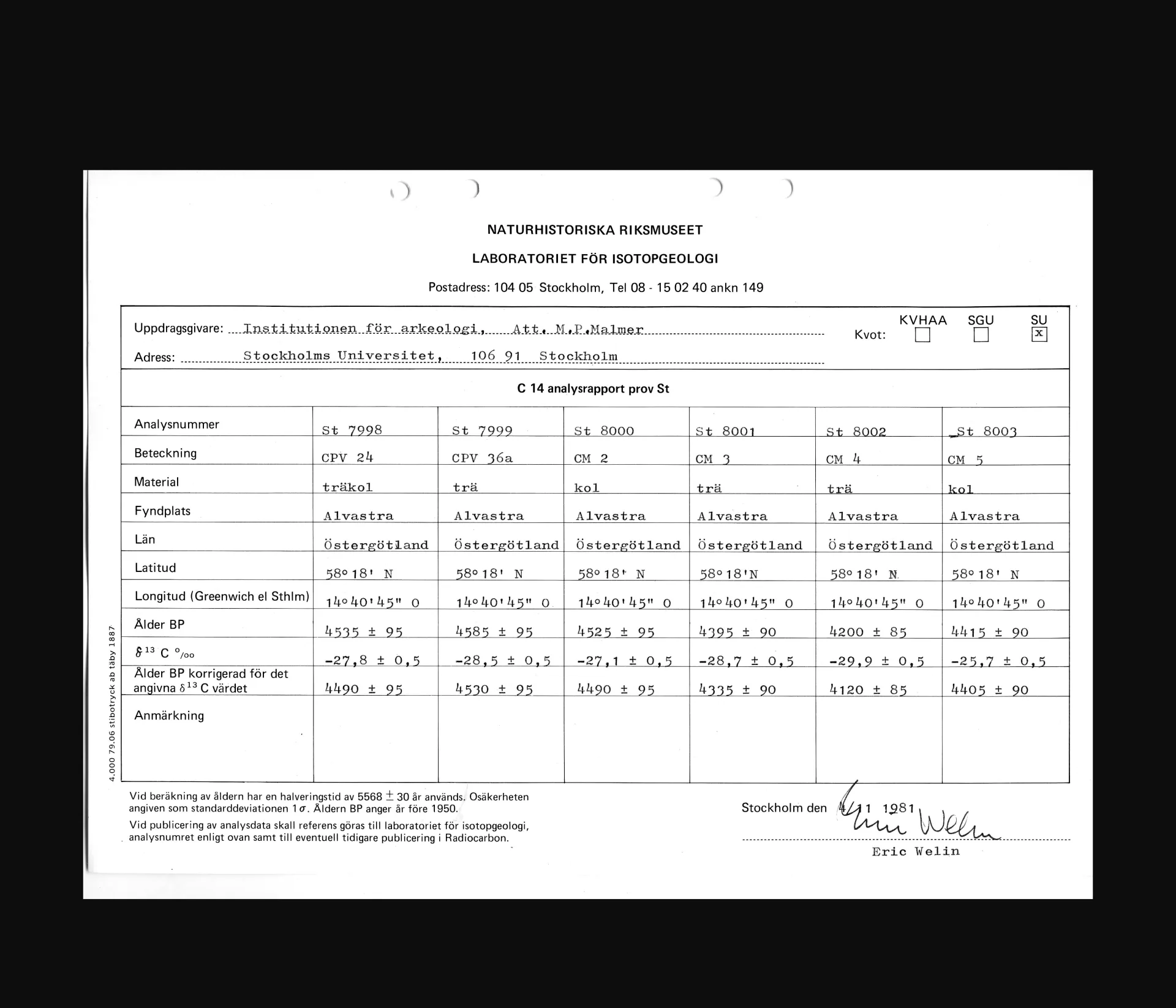 Image of written report