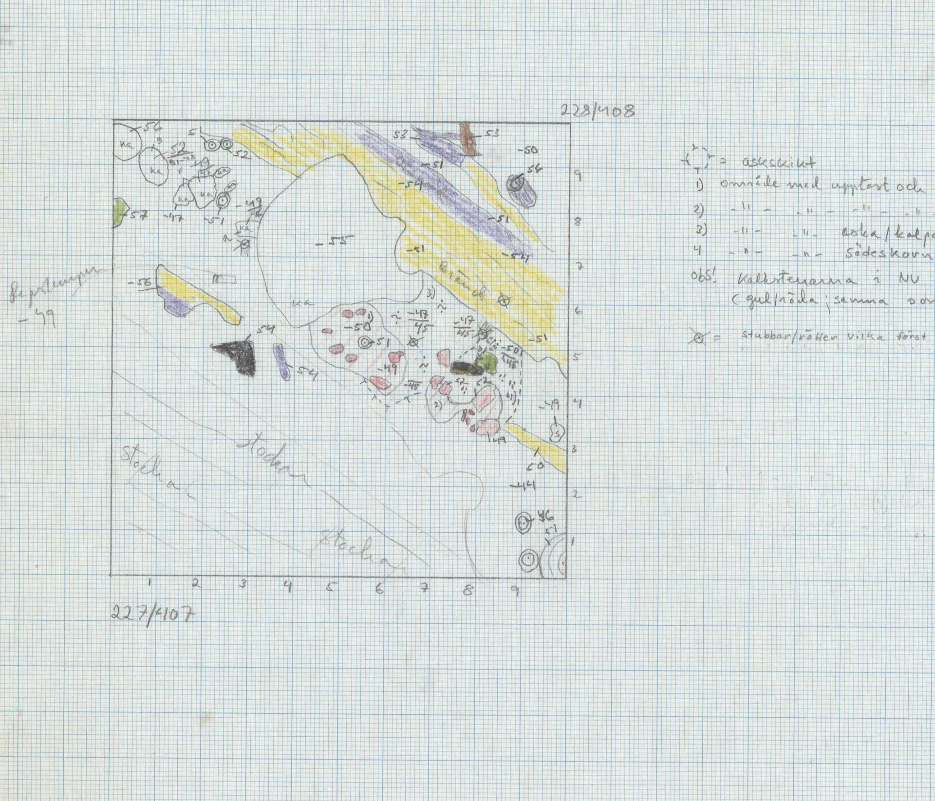 topographic field drawing on excavations sites